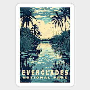 Everglades National Park Vintage Travel  Poster Sticker